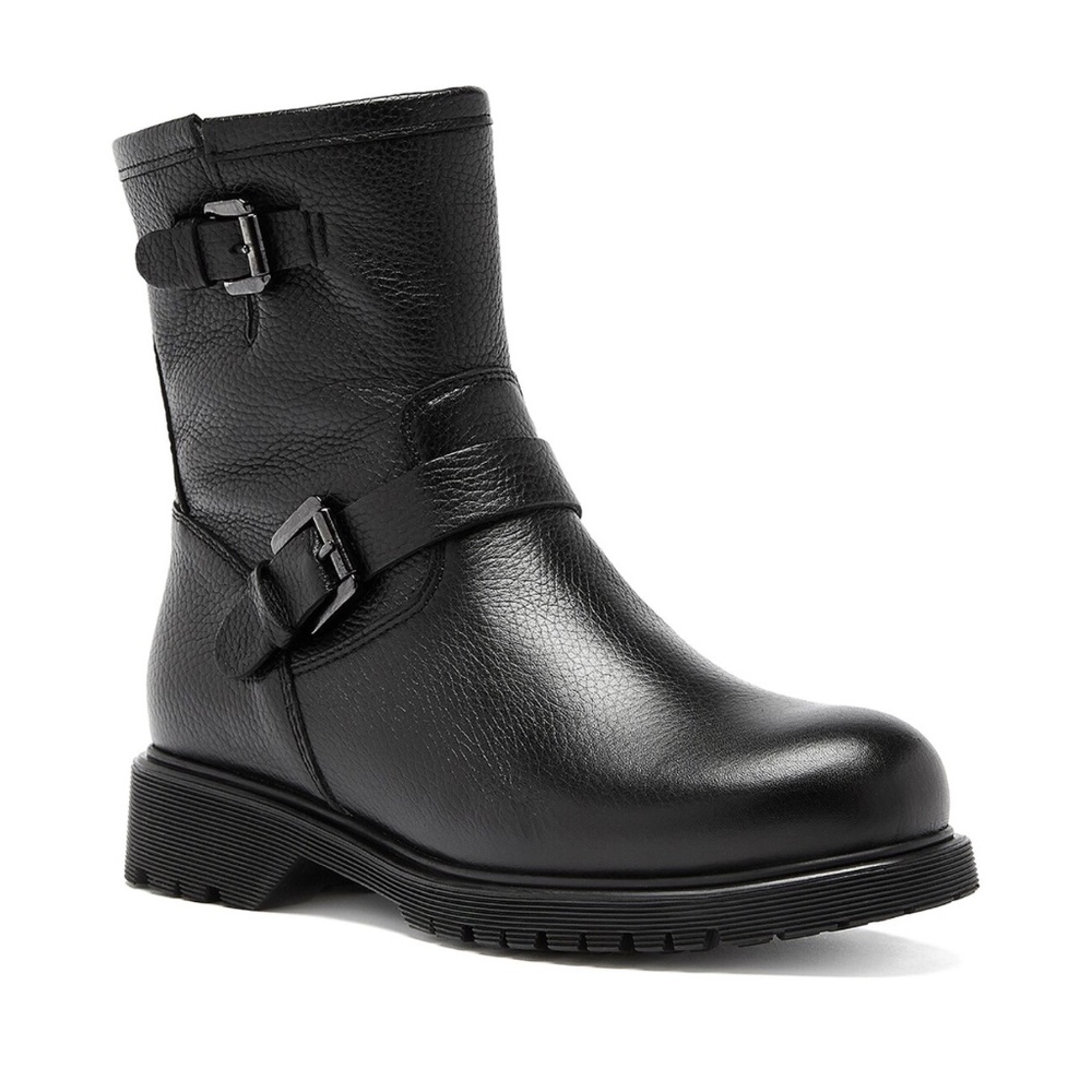 New La Canadienne Hanna Shearling Lining Boot Waterproof Pebble Leather Sz 6.5